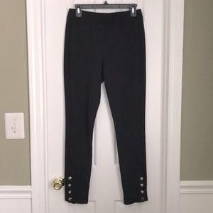 Pink Rose black pants with silver ankle snaps